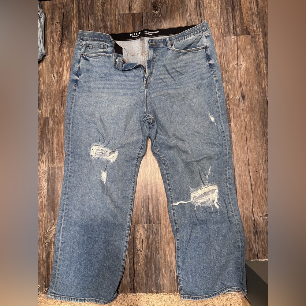 Torrid 22r Distressed Blue Jeans
